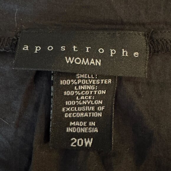 Apostrophe 20W BLACK Lace Cami Tank Top Sleeveless Blouse - Picture 11 of 13